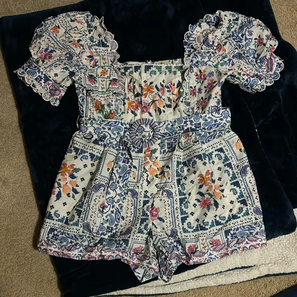 Farm Rio Multicolor Patterned romper - Picture 4 of 4